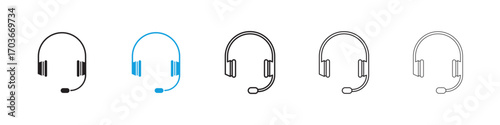 Support headset Icon collection for web design