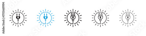 Solar energy Icon collection for web design