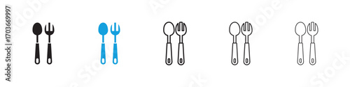 Spoon and fork Icon collection for web design