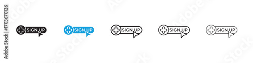 Signup Icon collection for web design