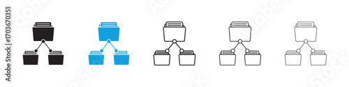 Share folder line Icon collection for web design