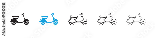 Scooter bike Icon collection for web design