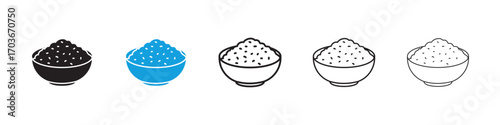 Rice bowl Icon collection for web design