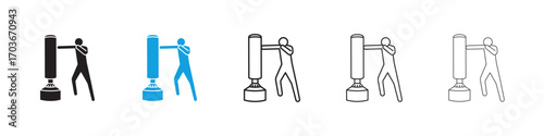 Punching bag Icon collection for web design