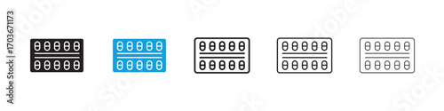 Pill Blister Pack Icon collection for web design