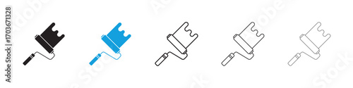 Paint roller Icon collection for web design
