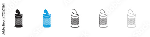 Open tin can Icon collection for web design