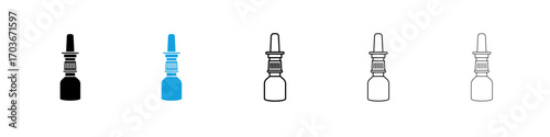 Nasal spray bottle Icon collection for web design