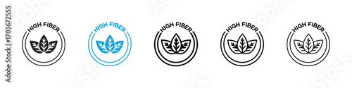 High fiber food Icon collection for web design