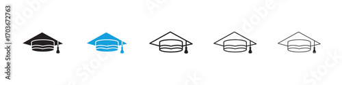 Graduation cap Icon collection for web design