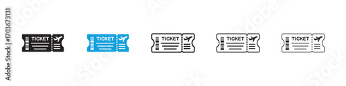 Flight tickets Icon collection for web design