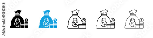 Fixed deposit Icon collection for web design