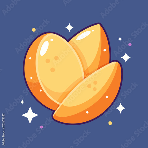 Vector illustration of an apple and orange fruit in space