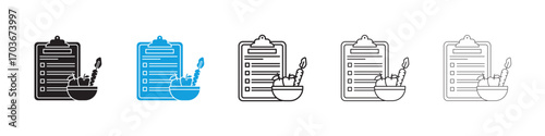 Diet plan Icon collection for web design