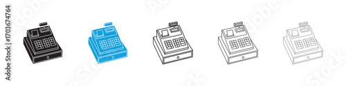 Cash register Icon collection for web design