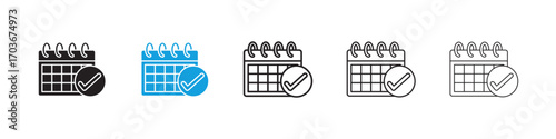 Calendar check Icon collection for web design