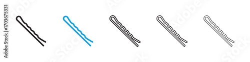 Bobby pin Icon collection for web design