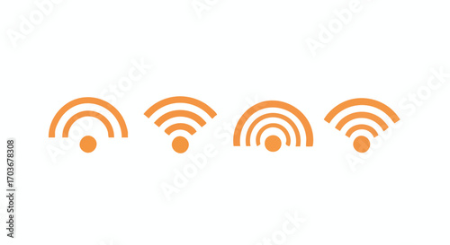 Four orange wifi signal strength icons, showing varying levels of connection.