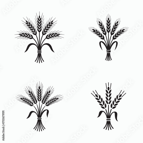 Wheat stalk bundle plant solid design