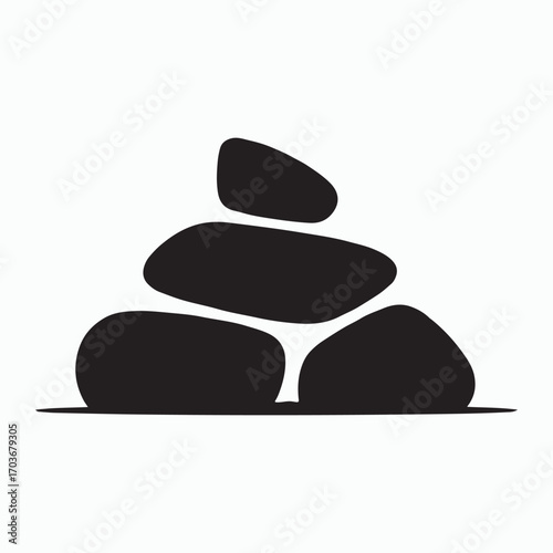 Bold stone or rock pile icon