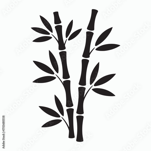 Minimal bamboo stalks flat solid symbol