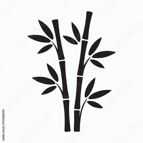 Bold bamboo stalks black solid icon