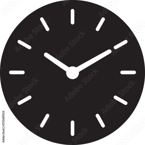 Clock Icon Vector Illustration Time Symbol Watch Sign Hour Minute Second UI UX Design Element