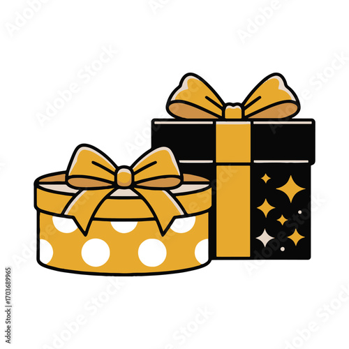 gift box with gold ribbon
