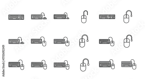 Cyber security icons representing login authentication and password protection vector