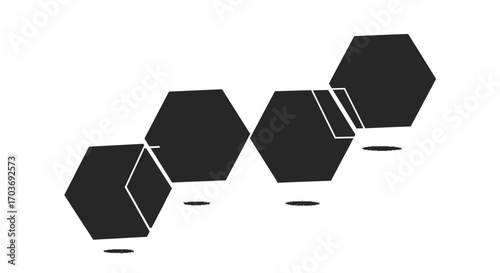 Abstract geometric hexagons with subtle 3d effect floating in a clean composition vector
