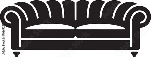 Luxurious Sofa Icon Vector Illustration A Comfortable and Stylish Seating Option for Homes