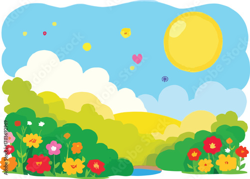 flowers and grass