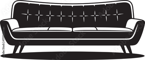 Modern Sofa Silhouette Vector Illustration for Interior Design Projects and Furniture Catalogs Artwork