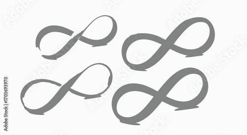 Four infinity symbols in various shades representing eternity love and endless possibilities vector