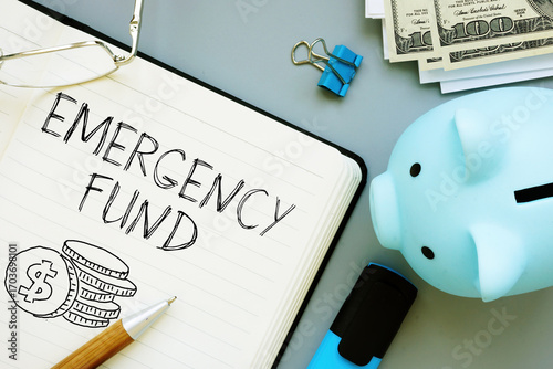 Bilde på lerret Emergency fund is shown as the business and financial concept