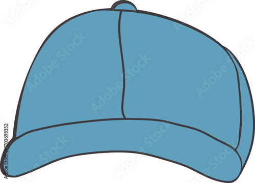Simple Illustration of a Light Blue Baseball Cap