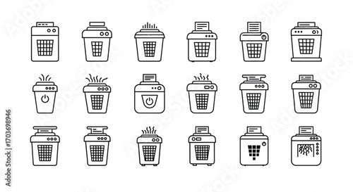 Collection of hand drawn food containers and takeout boxes for restaurant menus and graphics vector