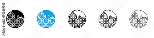 Stroopwafel cookies icons vector illustration for ui