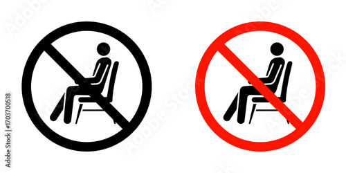 No sitting sign vector illustration for ui