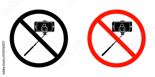 No selfie sign vector illustration for ui