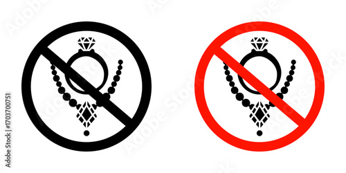 No jewelry sign vector illustration for ui