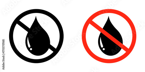 No Water drop sign vector illustration for ui