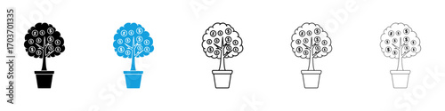 Money tree icons vector illustration for ui