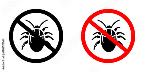 Mite in the prohibition signs vector illustration for ui