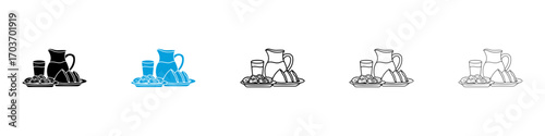Iftar meal ramadan icons vector illustration for ui