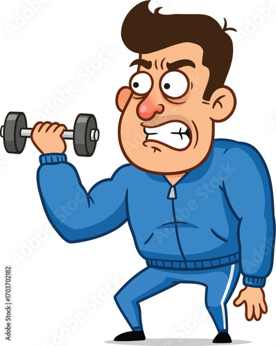 Man lifting weights in gym	