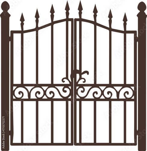 Ornamental Wrought Iron Gate with Decorative Design