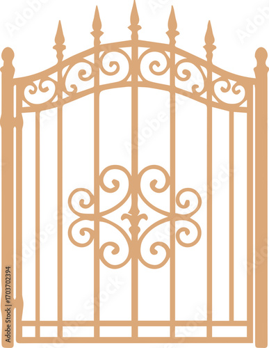Ornamental Wrought Iron Gate with Decorative Design