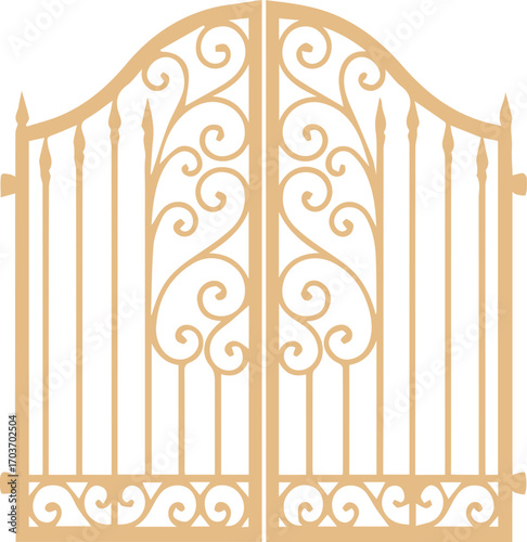Ornamental Wrought Iron Gate with Decorative Design