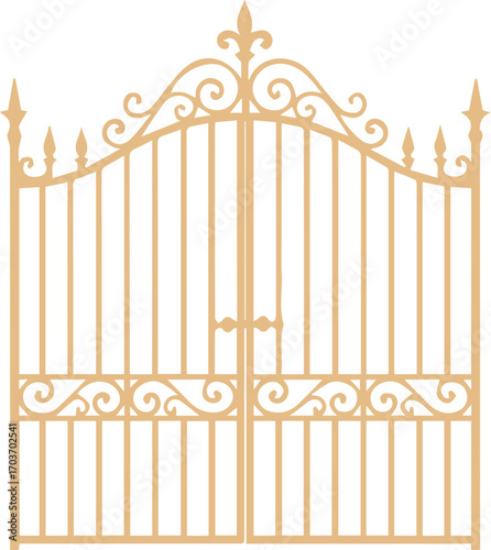 Ornamental Wrought Iron Gate with Decorative Design